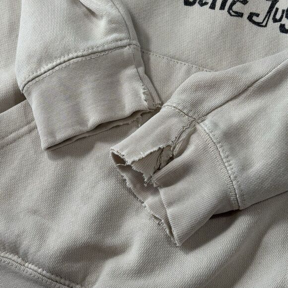 Thrashed Tupac Shakur Beige Hoodie Sweatshirt Poetic Justice Distressed - Picture 4 of 11